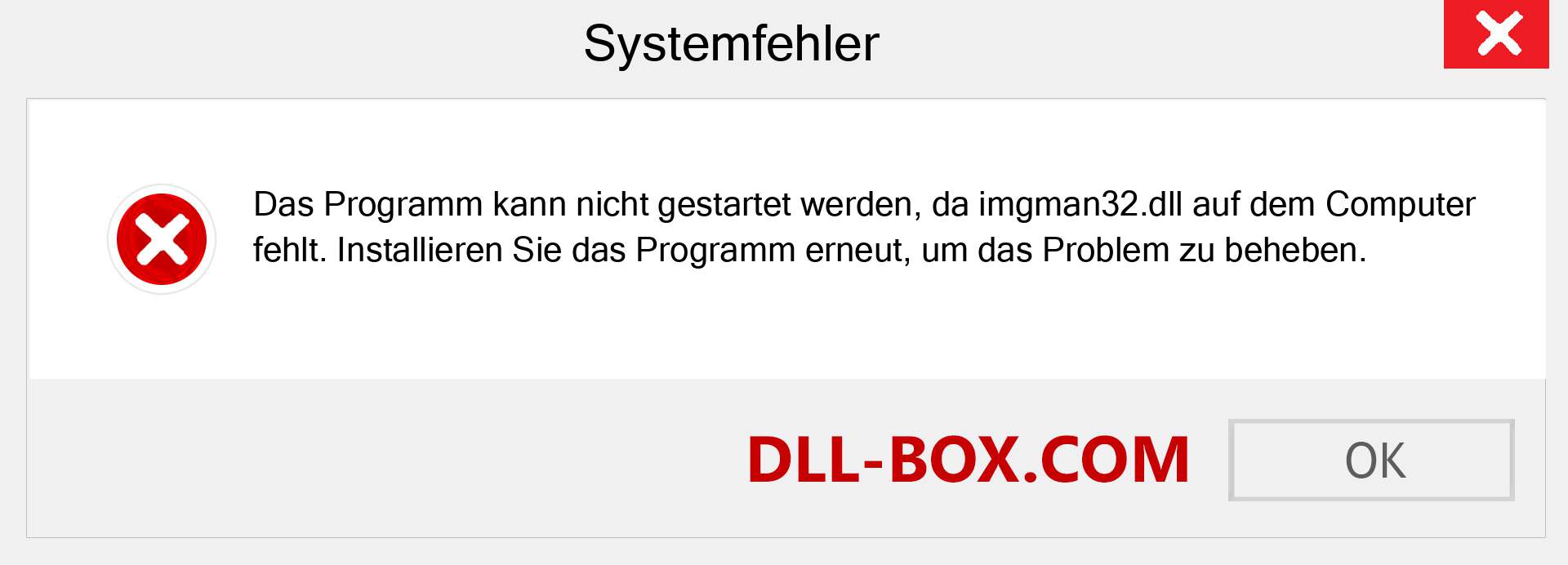 imgman32.dll-Datei fehlt?. Download für Windows 7, 8, 10 - Fix imgman32 dll Missing Error unter Windows, Fotos, Bildern