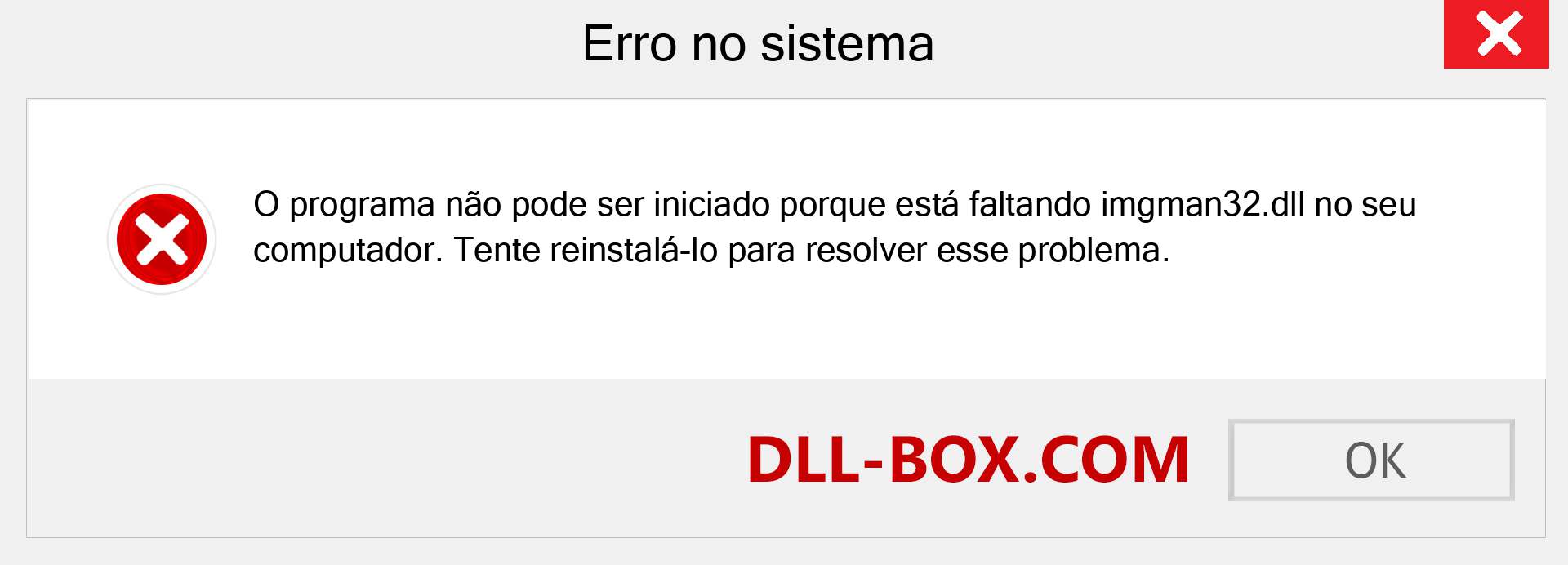 Arquivo imgman32.dll ausente ?. Download para Windows 7, 8, 10 - Correção de erro ausente imgman32 dll no Windows, fotos, imagens