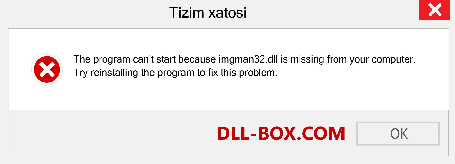 imgman32.dll fayli yo'qolganmi?. Windows 7, 8, 10 uchun yuklab olish - Windowsda imgman32 dll etishmayotgan xatoni tuzating, rasmlar, rasmlar